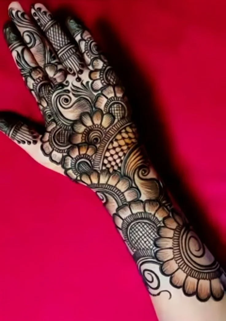 arabic mehndi design — arabic, front, floral, jaal #071 · MyMehndiDesigns.com