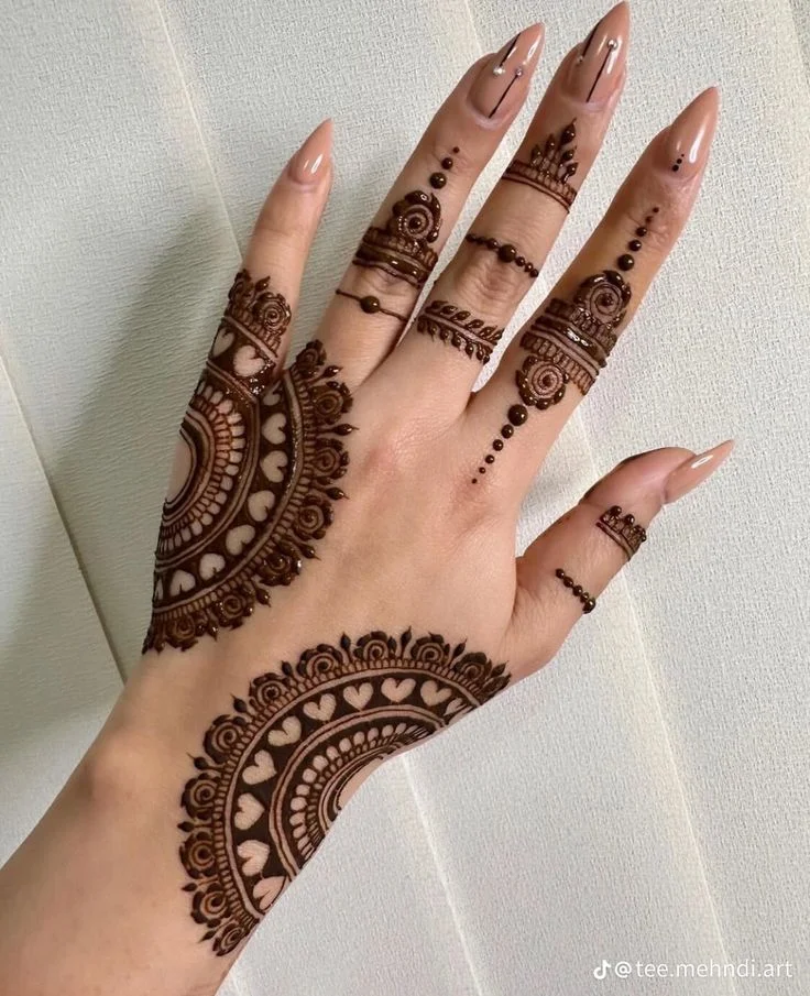 arabic mehndi design — arabic, front, floral, jaal #075 · MyMehndiDesigns.com