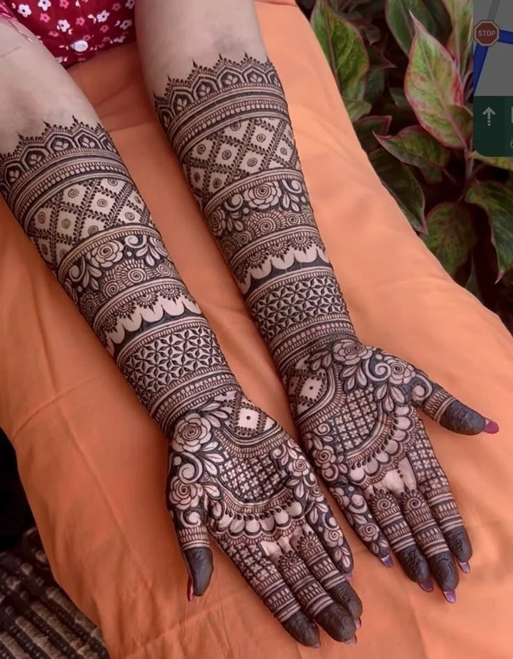 arabic mehndi design — side, front, one · MyMehndiDesigns.com