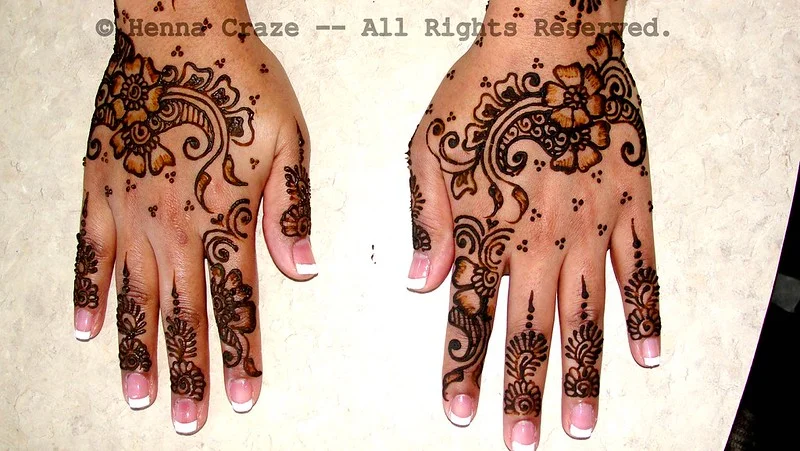 arabic mehndi design — arabic, rose, floral, bold #096 · MyMehndiDesigns.com