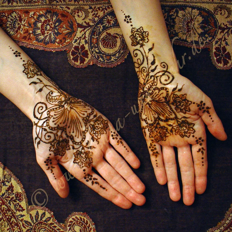 arabic mehndi design — arabic, rose, floral, bold #099 · MyMehndiDesigns.com