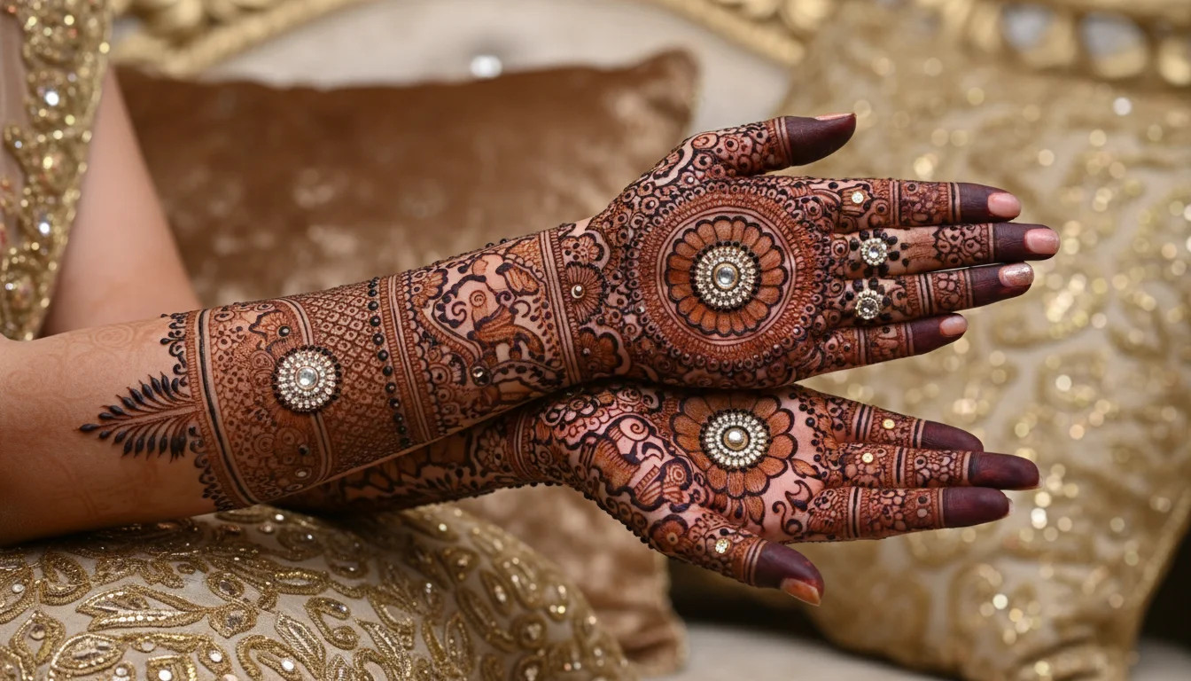 arabic mehndi design — round, front · MyMehndiDesigns.com