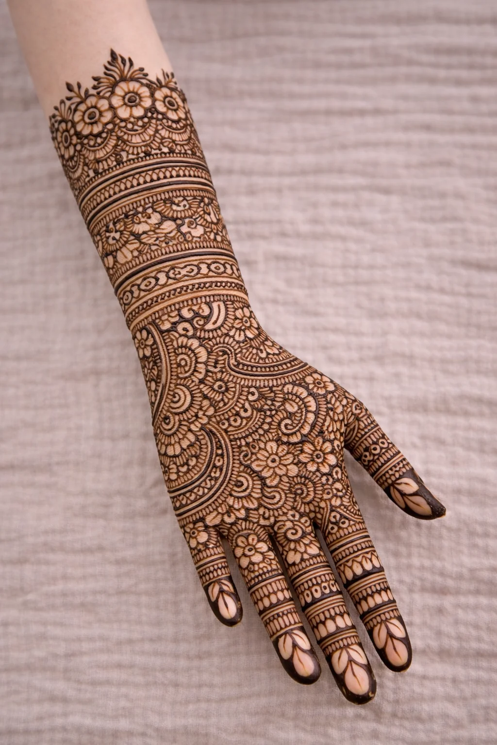 arabic mehndi design — half · MyMehndiDesigns.com