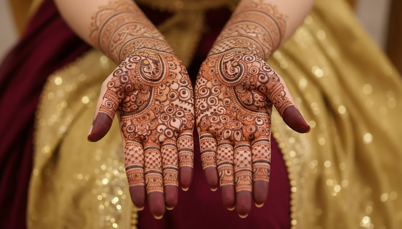 arabic mehndi design — front, simple, easy · MyMehndiDesigns.com