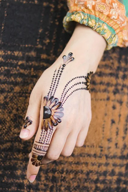 finger mehndi design — artist, minimal, ring · MyMehndiDesigns.com