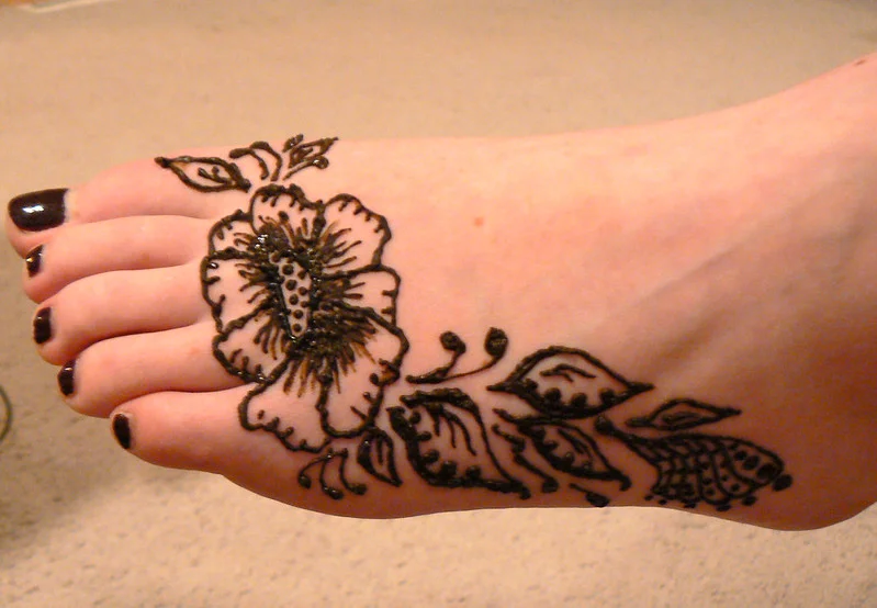 foot mehndi design — ankle, traditional, floral · MyMehndiDesigns.com