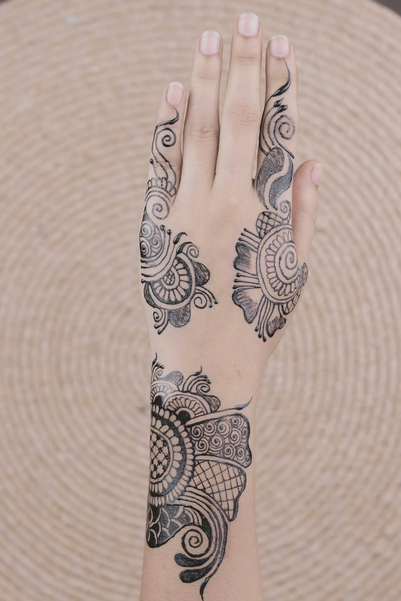 half hand mehndi design — half · MyMehndiDesigns.com