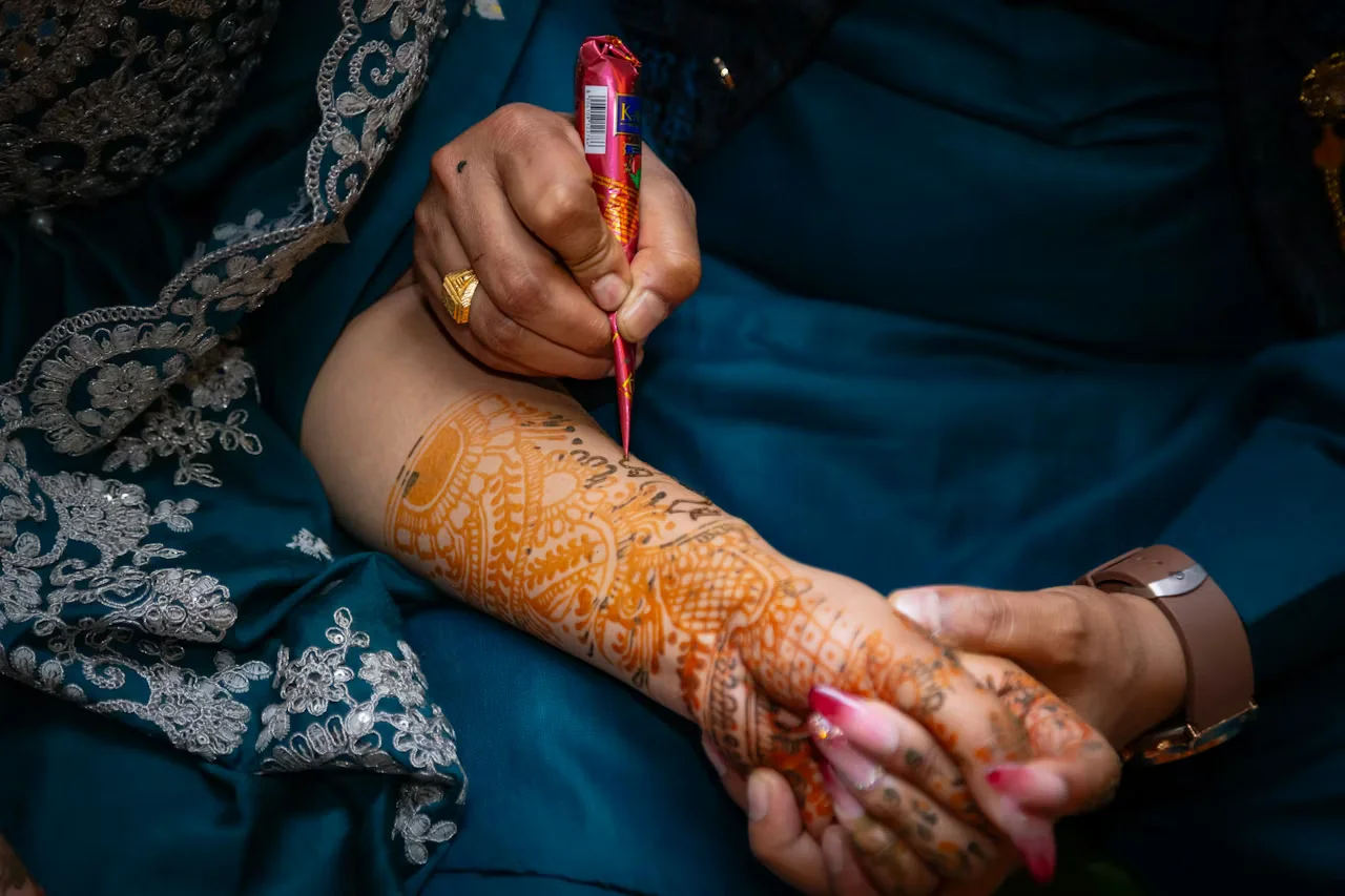 indian mehndi design — indian, woman, applying, intricate · MyMehndiDesigns.com