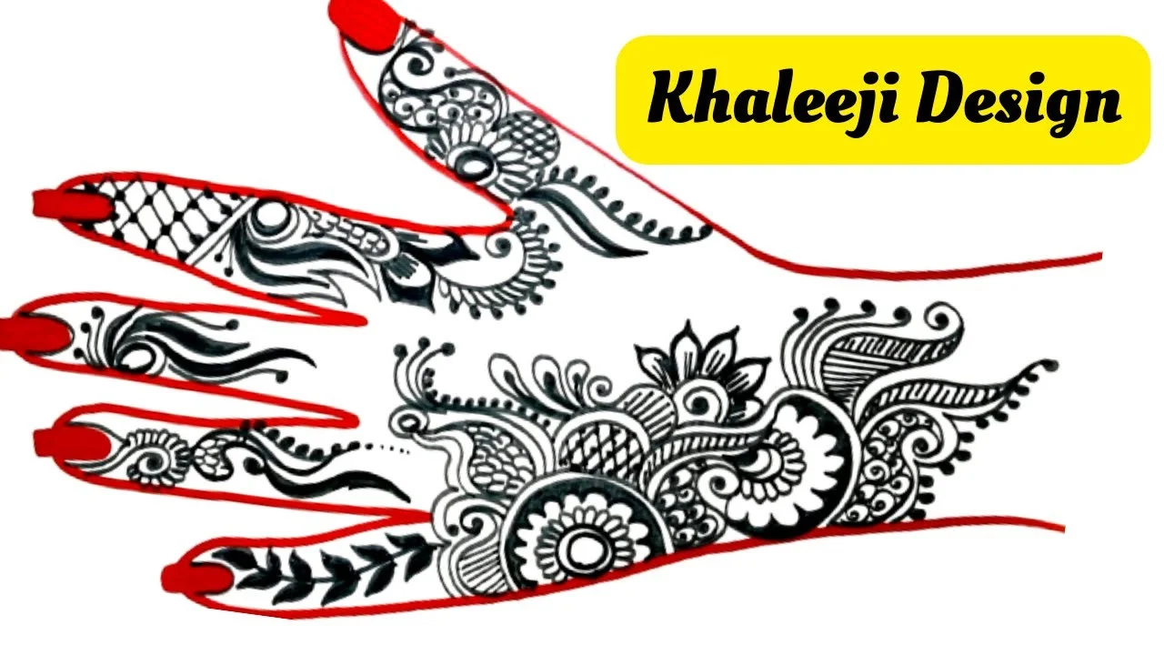 khaleeji mehndi design — khaleeji, gulf, floral, rose #005 · MyMehndiDesigns.com