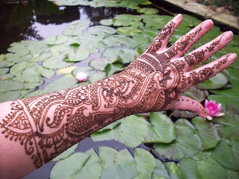 lotus mehndi design — lotus, flower, mandala, motif #015 · MyMehndiDesigns.com