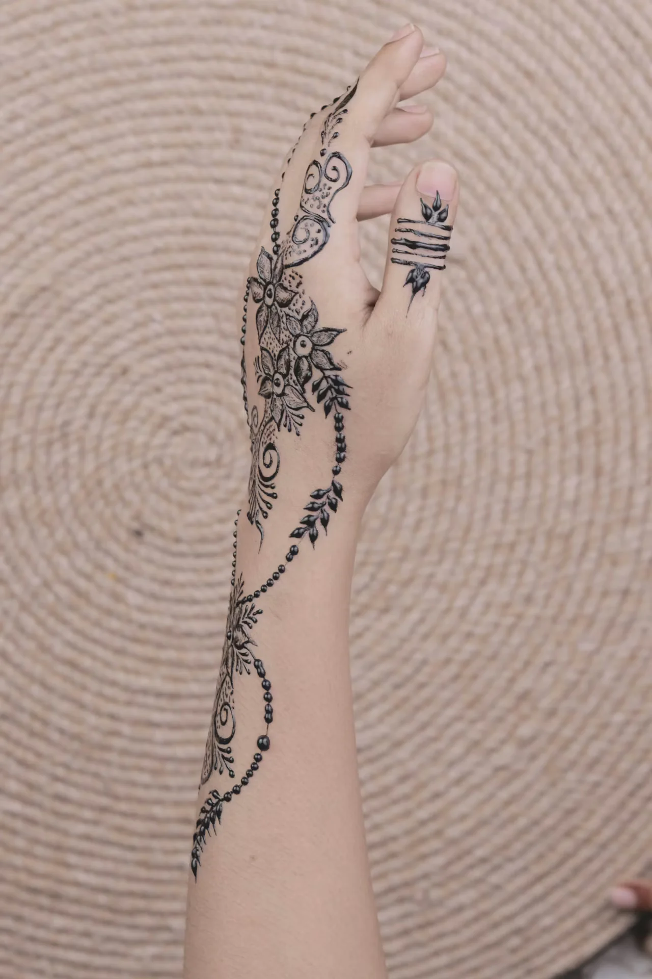 lotus mehndi design — lotus, shallow, focus, person · MyMehndiDesigns.com