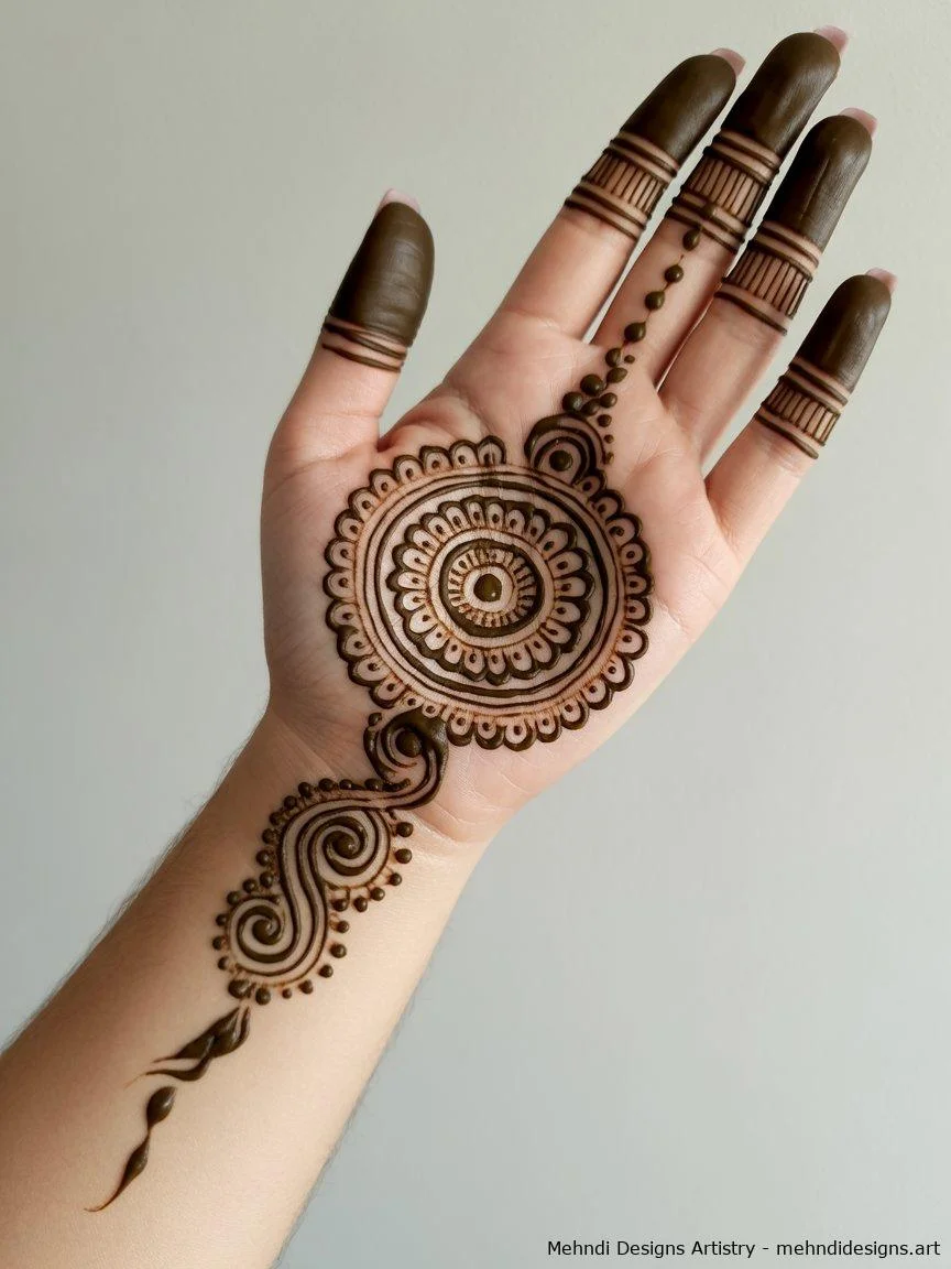 mandala mehndi design — mandala, concentric, circle, palm · MyMehndiDesigns.com