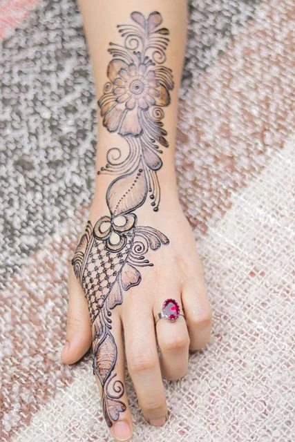 pakistani mehndi design — pakistani, jewellery, khafif, rose #039 · MyMehndiDesigns.com