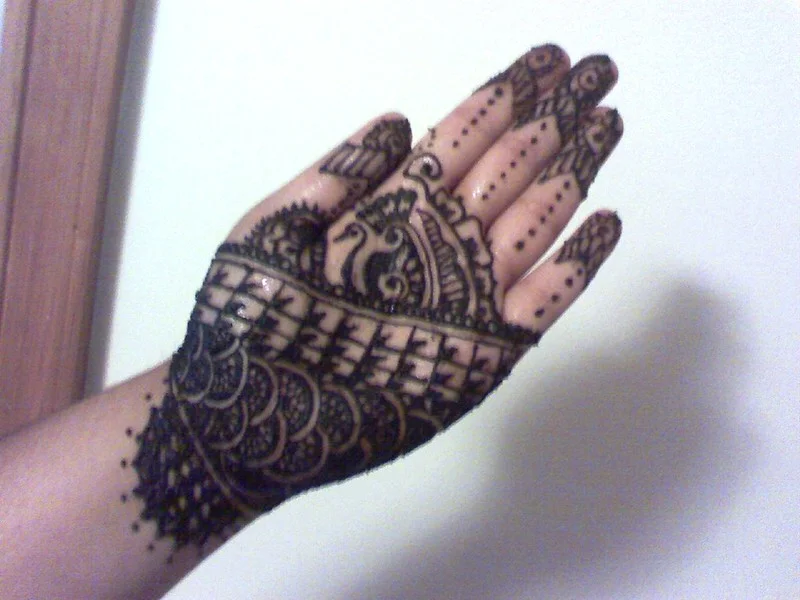 palm mehndi design — palm, circular, mandala, floral #014 · MyMehndiDesigns.com