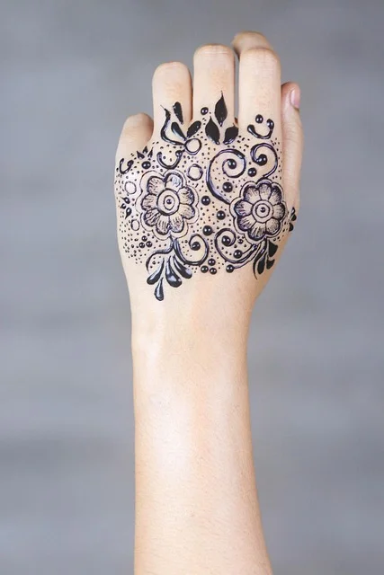 palm mehndi design — palm, circular, mandala, floral #017 · MyMehndiDesigns.com