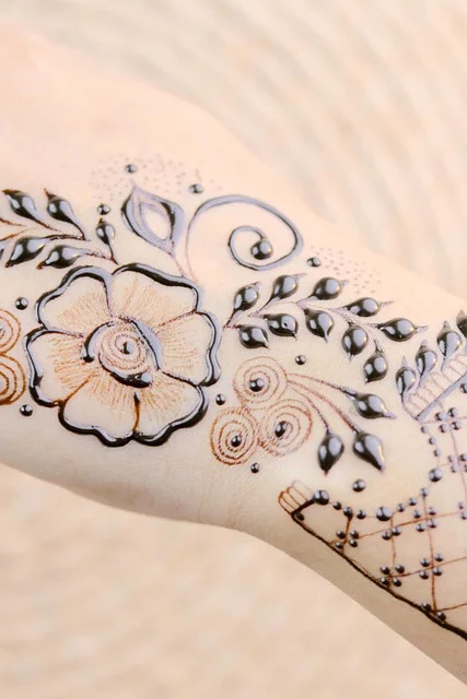 palm mehndi design — palm, circular, mandala, floral #032 · MyMehndiDesigns.com