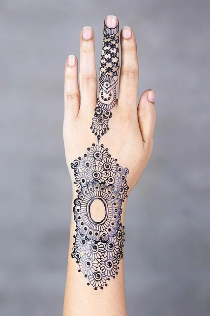 palm mehndi design — palm #009 · MyMehndiDesigns.com